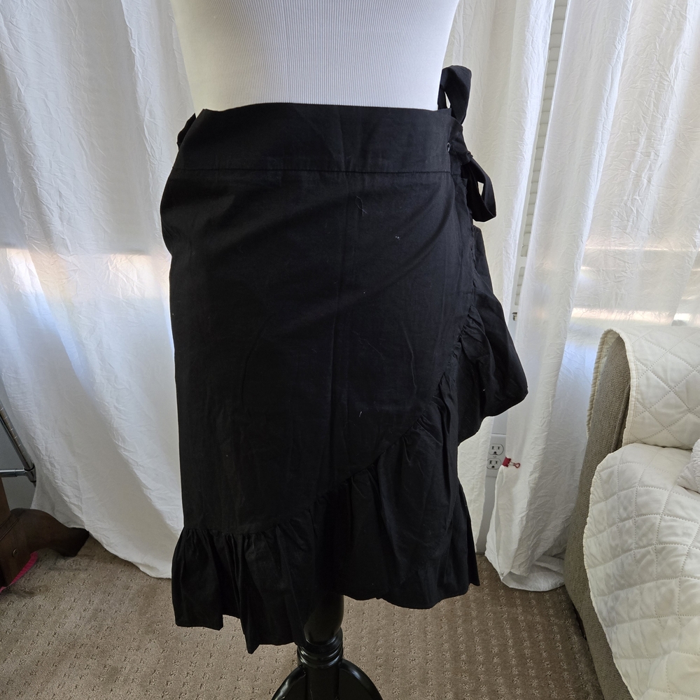 Elegant Black Wrap Skirt